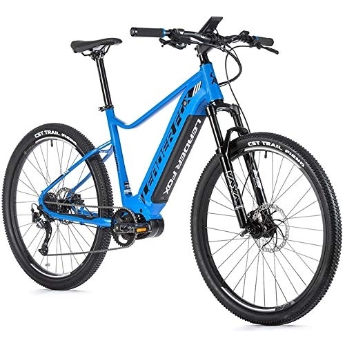Elektrische Mountainbike : 27, 5 Zoll Alu Leader Fox Swan Gent E-Bike Elektro Fahrrad MTB Pedelec 630Wh Shimano blau Rh 40cm