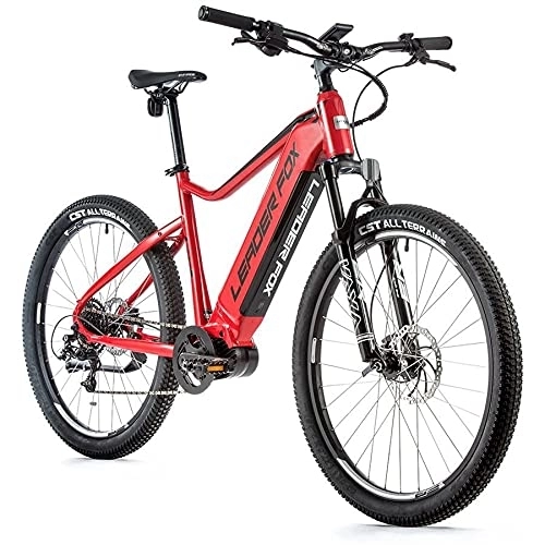 Elektrische Mountainbike : 27, 5 Zoll Leader Fox Swan Gent E-Bike MTB 540Wh Shimano Rh 45cm Rot Schwarz