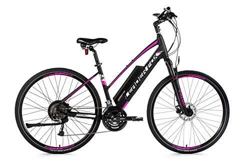 Elektrische Mountainbike : 28 Zoll Damen E Bike Elektro Crosser Fahrrad 36V 16.5Ah Pedelec Shimano schwarz pink Rh 43cm