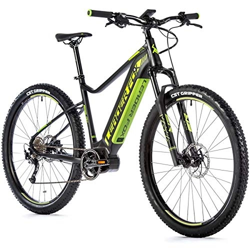 Elektrische Mountainbike : 29 Zoll E-Bike Leader Fox Awalon Gent Shimano 9 Gang M420 80Nm 17, 5Ah Schwarz Grün Rh 50cm