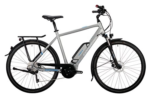 Elektrische Mountainbike : Corratec Herren E-Power 28 Urban Active 10s Gent Fahrrad, Silber / Matt / Weiß / Process Blau, 51