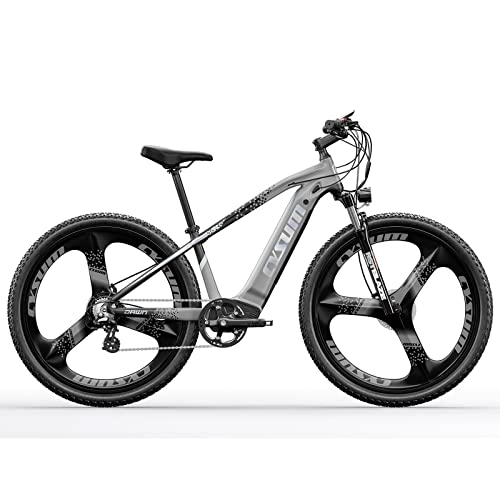 Elektrische Mountainbike : cysum CM-520 Elektrofahrrad, Elektro-Mountainbike für Erwachsene Mann Frau, 29'' E-Bike mit 48v 14ah Batterie (grau)