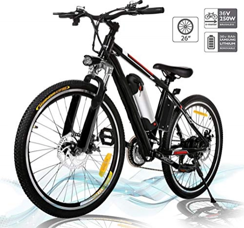 Elektrische Mountainbike : E-Bike, 36V 250W Elektrofahrräder, 8A Lithium Batterie Mountainbike, 25 Zoll Große Kapazität Pedelec mit Lithium-Akku und Ladegerät