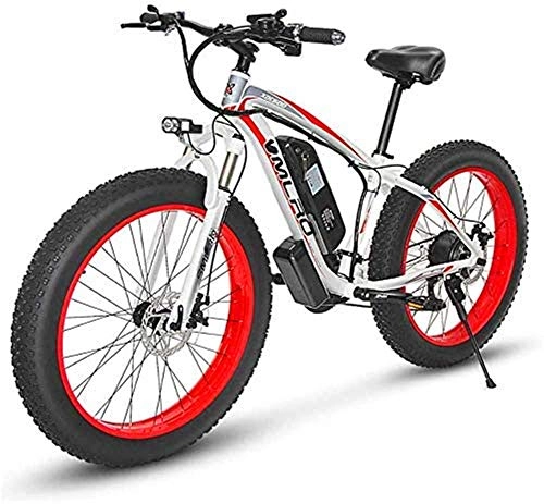 Elektrische Mountainbike : Electric Snow Bike, 350W 26inch Fat Tire elektrisches Fahrrad Mountain Beach Schnee-Fahrrad for Erwachsene, Aluminium Elektroroller 21 Speed ​​Gear E-Bike mit abnehmbarem 48V12.5A Lithium-Batterie Lit