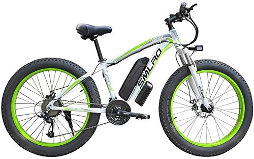 Elektrische Mountainbike : Electric Snow Bike, Elektro-Fahrrad-Aluminiumlegierung Lithium Battery Beach Snowmobile Big Wheel Fat Tire Moped Pendler Fitnessübung Lithium Battery Beach Cruiser für Erwachsene (Color : Green)