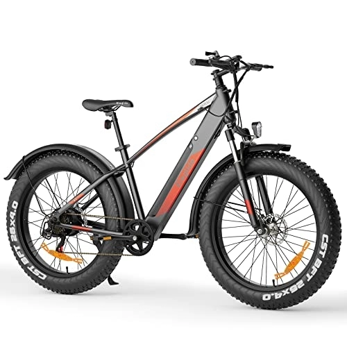 Elektrische Mountainbike : ELEGLIDE Tankroll E Bike Damen Herren Fat Tire E-Bike 26 Zoll Mountainbike Elektrofahrrad mit 48V 10Ah Abnehmbarer Lithium-Ionen-Akku, MTB Fatbike E Fahrrad Pedelec mit Shimano 21 Gänge & 250W Motor