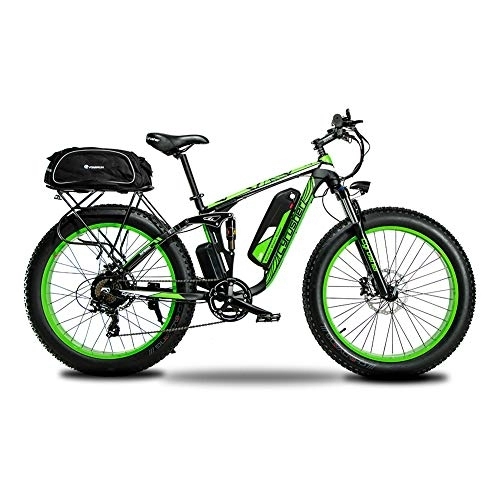 Elektrische Mountainbike : Extrbici Elektrofahrrad für Männer und Frauen Gesamtfederung Lithium-Akku hydraulische Scheibenbremse XF800 48 V 13 Ah