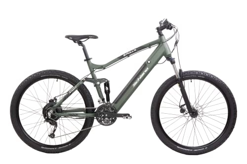 Elektrische Mountainbike : F.lli Schiano E-Fully 27.5 Zoll Unisex-Adult, MTB E-bike mit 250W Motor 27-Gang-Getriebe, in Grün