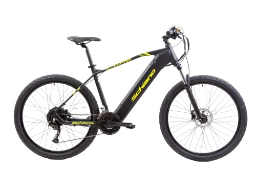 Elektrische Mountainbike : F.lli Schiano Unisex-Adult E-Jupiter E-Bike, Schwaz-Gelb, M