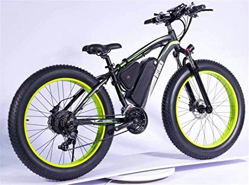 Elektrische Mountainbike : Fahrrad, 1000 Watt Electric Mountainbike 26 '' Fat Reifen E-Bike 48V 13ah Strand Cruiser Herren Sport Mountainbike Federung Gabel Hydraulische Scheibenbremsen, 21 Geschwindigkeiten (Farbe: schwarz)