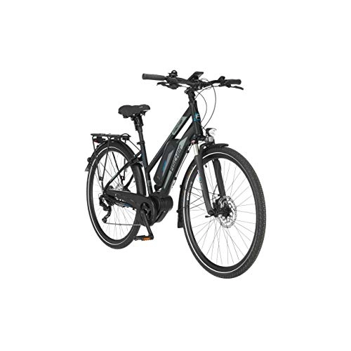 Elektrische Mountainbike : FISCHER Damen - Trekking E-Bike ETD 1861.1, Elektrofahrrad, schwarz matt, 28 Zoll, RH 44 cm, Mittelmotor 80 Nm, 48 V Akku