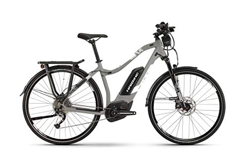 Elektrische Mountainbike : HAIBIKE Sduro Trekking 3.5 Damen Pedelec E-Bike Fahrrad grau / weiß 2019: Größe: L