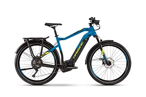 Elektrische Mountainbike : HAIBIKE Sduro Trekking 9.0 Pedelec E-Bike Fahrrad schwarz / blau / gelb 2019: Größe: XL