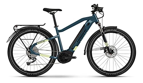 Elektrische Mountainbike : Haibike Trekking 5 500Wh Bosch Elektro Fahrrad 2022 (27.5" Herren Diamant XXL / 64cm, Blue / Canary (Herren))