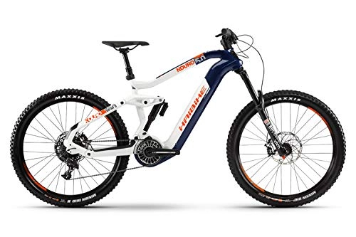 Elektrische Mountainbike : Haibike Xduro Nduro 5.0 Flyon 27.5'' Pedelec E-Bike MTB grau / weiß / blau 2019: Größe: L