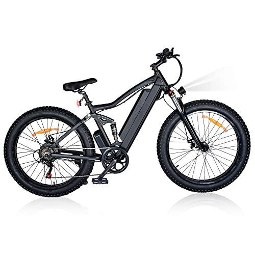 Elektrische Mountainbike : HITWAY E Bike Elektrofahrrad 26" Fat Tire, 48V 250W Motor 10 Ah Lithiumbatterie, Hochgeschwindigkeitsgetriebe und Speichenrad eBike Ones1