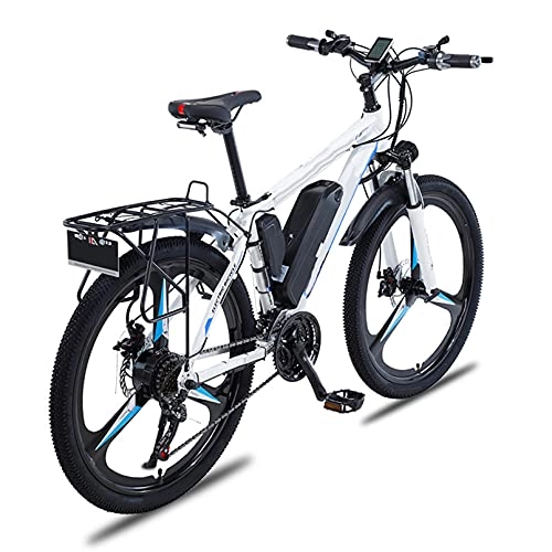 Elektrische Mountainbike : HULLSI Elektrisches Mountainbike, Aluminiumlegierung 26"MTB-Unterstützte Fahrrad-Lithiumbatterie 350 W Motor, 36 V / 10 Ah Abnehmbarer Akku, 21-Gang-Getriebe, Doppelscheibenbremsen, Blau, 10AH