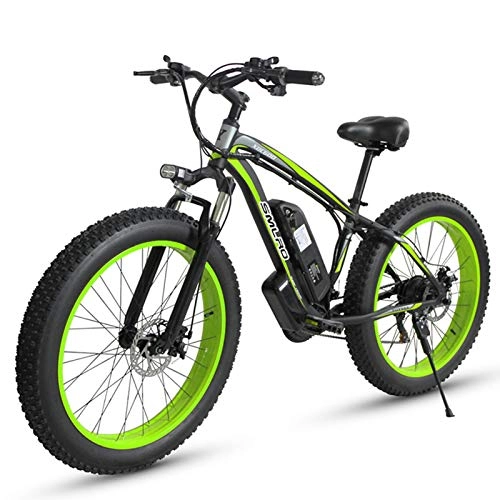 Elektrische Mountainbike : JUYUN Elektrofahrrad E-Bike 350W Mountainbike, Professionell 21-Gang Getriebesystem Fahrrad, Elektrofahrräder mit 48V 15Ah Lithium-Akku, Stadtrad Citybike, Black Green