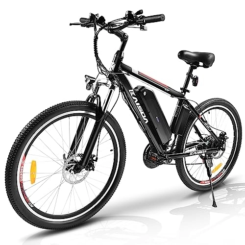 Elektrische Mountainbike : KAISDA K26M 26-Zoll-Elektrofahrrad, elektrisches Mountainbike für Männer / Frauen, mit 36 ​​V / 12, 5 Ah austauschbarem Akku, Shimano-Getriebe – 21 Gänge, E-Mountainbike bis zu 40–75 km