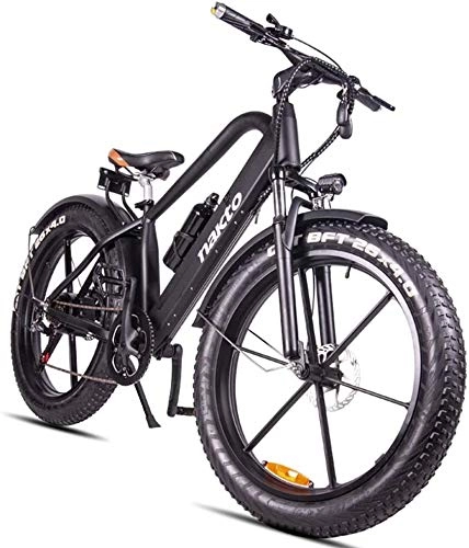 Elektrische Mountainbike : LEFJDNGB Electric Mountain Bike 26-Zoll-Hybrid-Fahrrad-18650 Lithium-Batterie 48V 6-Gang-Hydraulikstodmpfer vorne Scheibenbremsen hinten Haltbarkeit Bis 70km (4 Zoll Reifenbreite)