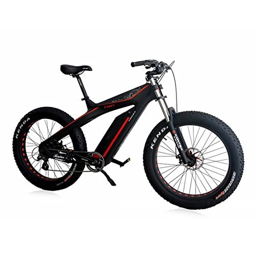 Elektrische Mountainbike : liu Elektrisches Fahrrad for Erwachsene 100 0w 48V 26. Zoll Fettreifen Alle Terrain Mountain Snow Bicycle Carbon Fiber E Bikes