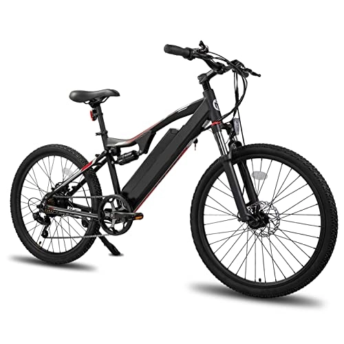 Elektrische Mountainbike : liu Mountain Electric Bike für Erwachsene 250W / 500W 10Ah Radnabenmotor Aluminiumrahmen Hinten 7-Gang Elektrofahrrad (Farbe : Schwarz, Größe : 500W)