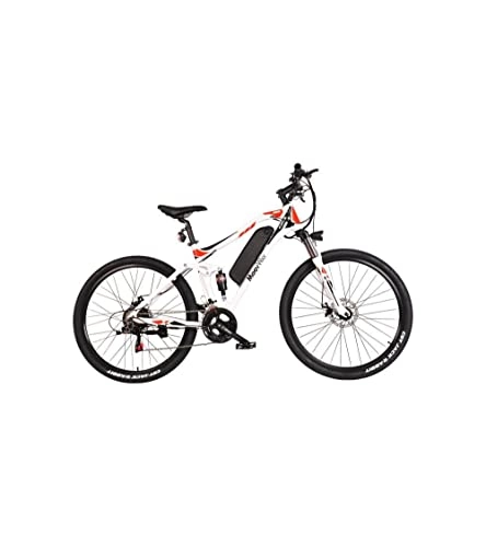 Elektrische Mountainbike : MoovWay Elektrisches Mountainbike 27, 5 Zoll Reichweite 40 km – 7 Gang Shimano – Rahmen Aluminium – Weiß