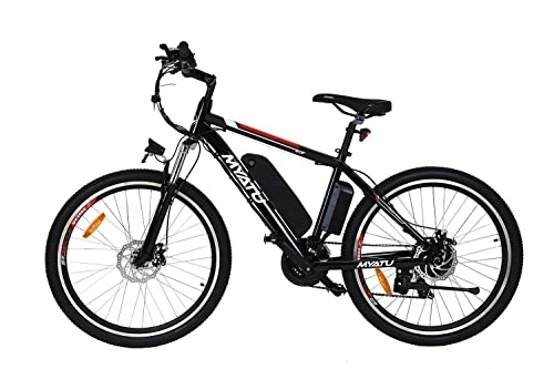 Elektrische Mountainbike : MYATU E Bike Elektrofahrrad 26 Zoll Pedelec mit 450Wh Lithium-Batterie E Mountainbike bis zu 80km Reichweite und Shimano 21 Gang-Schaltung Pedelec für Herren und Damen