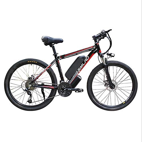 Elektrische Mountainbike : PinkDreamland Erwachsene Elektro-Fahrrad 26-Zoll-Smart Power-Assisted Mountain Bikes, Removable Großräumige Lithium-Ionen-Akku (48V 350W) 21-Gang Getriebe, DREI Arbeitsmodi, Black red