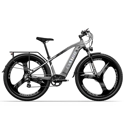 Elektrische Mountainbike : PRASHANT CM-520 E-Bike 29" E-Mountainbike Abnehmbarer 48V 14Ah Akku Elektrofahrrad für Erwachsene (Gray)