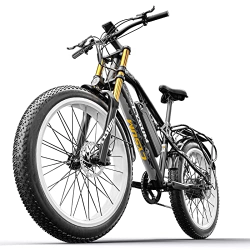Elektrische Mountainbike : PRASHANT CM-900 Elektrofahrrad für Männer 26" 4.0 Fat Tire Snow E-Bike 48V 816Wh Mountainbike (Weiß)