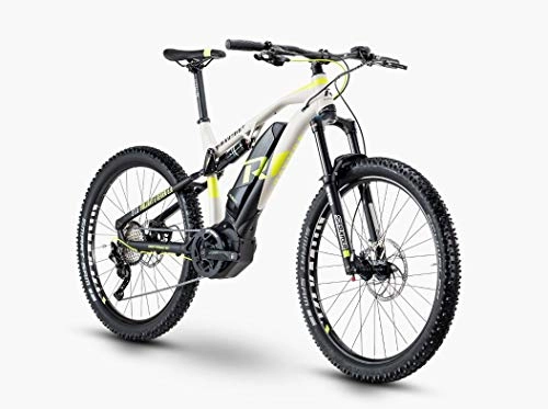 Elektrische Mountainbike : RAYMON Fullray E-Nine 5.0 29'' Pedelec E-Bike MTB grau / grün 2020: Größe: 42 cm