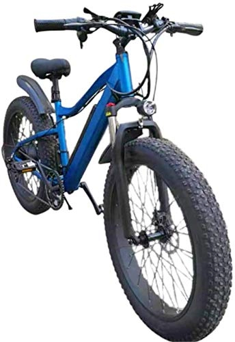 Elektrische Mountainbike : RDJM Ebike e-Bike, Elektro-Fahrrad Wide Fat Tire Variable Speed-Lithium-Batterie Snowmobile Berg Outdoor Sports Aluminium-Legierung Auto (Color : Blue, Size : 26x16)