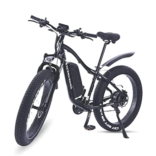 Elektrische Mountainbike : RX02 eBike Mountainbike Stadt E-Bike Motor 48V 16AH LG Li-Zellen-Akku Shimano 21-Gang Frontstoßdämpfer 26 Zoll Fat Tire ydraulic Brakes (schwarz)