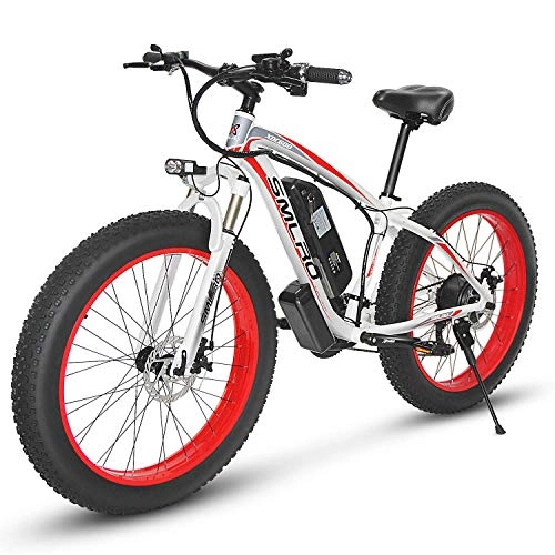Elektrische Mountainbike : Tanamy Elektrisches Mountainbike, 26 Zoll Fat Tire Snow Bike 500W / 1000W 21-Gang Beach Cruiser Elektrofahrrad mit 48V 13AH Lithiumbatterie und Scheibenbremse für Erwachsene, 500W