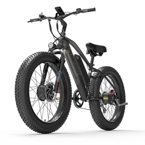 Elektrische Mountainbike : VAKOLE MG740 Plus Elektrofahrrad für Erwachsene, 26" x 4, 0 Fat Bike Dual Motor E-Mountainbike EMTB Ebike 48V 20Ah Samsung Akku (Grau)