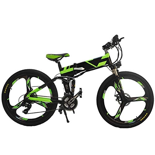 Elektrische Mountainbike : W&TT Elektrisches Mountainbike 48V 250W faltendes E-Bike mit Doppelscheibenbremsen und LCD-Farbbildschirm 5-Gang Smart Meter, Stoßdämpfer Gabel 7 Geschwindigkeiten Pendler Fahrrad 26 Zoll, Black