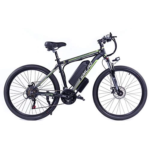 Elektrische Mountainbike : WFIZNB Elektro-Mountainbikes, 26 '' E-Bike mit abnehmbarem 48V13AH Lithi Off-Road-Bikes mit superleichten Magnesium al, Black Green