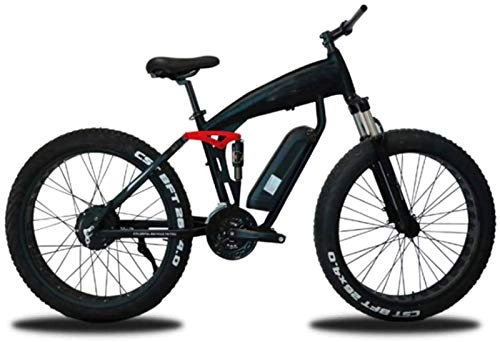 Elektrische Mountainbike : WJSWD Elektrisches Schneefahrrad, 26 Zoll Elektrofahrräder, 36V 10A Boost Bike volle Stoßdämpfung Erwachsene Fahrrad Sport Outdoor Radfahren Lithium Batterie Beach Cruiser für Erwachsene