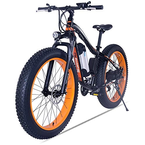 Elektrische Mountainbike : XXCY 250w Elektrisches Mountain Snow Fahrrad Rennrad, 36v10.4ah Batterie, 26 Zoll Fetter Reifen, Shimano 21 Speed ​​Ebike (Yellow)