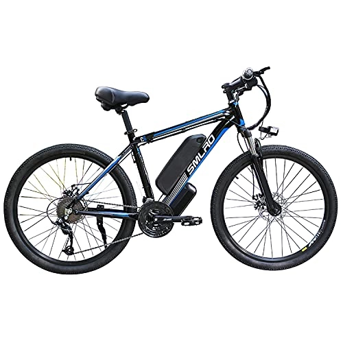 Elektrische Mountainbike : YYAO 26'' Electric Bicycle Ebike Mountain Bike, 48V / 13A 350W 21 Gears 3 Arbeitsmodi, Black Blue