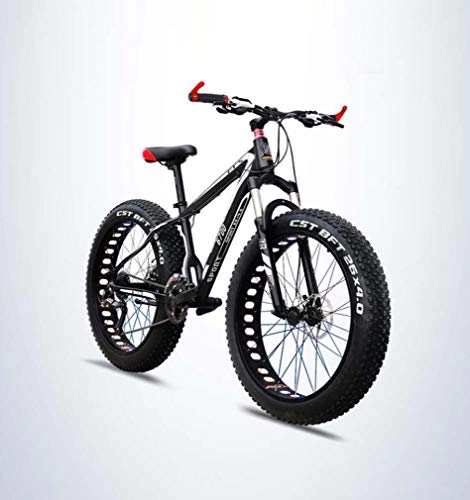 Fat Tire Mountainbike : Adult Fat Tire Mountainbike, Offroad-Snowbikes aus Aluminiumlegierung, Beach Cruiser-Fahrrad mit Doppelscheibenbremse, 26-Zoll-Räder, 27 Speed