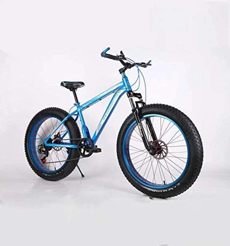 Fat Tire Mountainbike : AMITD Verbesserte Version Fat Tire Mens Mountain Bike, Doppelscheibenbremse / High-Carbon Stahlrahmen Cruiser Bikes 7 Geschwindigkeit, Strand Snowmobile Fahrrad 24-26 Zoll Rder