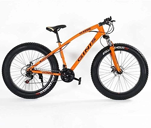 Fat Tire Mountainbike : Aoyo Teens Mountain Bikes, 21-Gang 24 Zoll Fat Tire Fahrrad, High-Carbon Stahlrahmen Hardtail Mountainbike mit Doppelscheibenbremse, (Color : Orange, Size : Spoke)