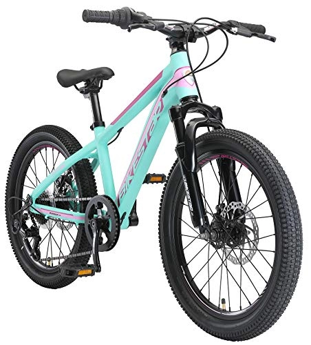 Fat Tire Mountainbike : BIKESTAR Kinder Fahrrad Aluminium Mountainbike 7 Gang Shimano, Scheibenbremse ab 6 Jahre | 20 Zoll Kinderrad MTB | Mint Pink