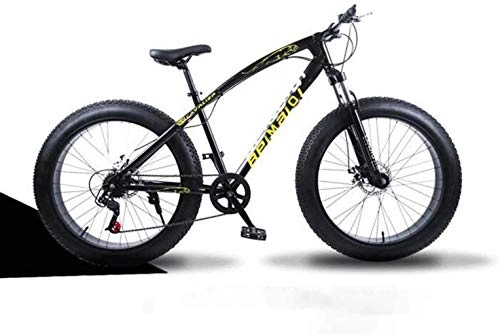 Fat Tire Mountainbike : BMX Mountain Bikes, 26-Zoll-Fat Tire Hardtail Mountainbike, Doppelaufhebung Rahmen und Gabel All Terrain Fahrrad, Mnner und Frauen Erwachsener 6-6 ( Color : Black spoke , Size : 21 speed )