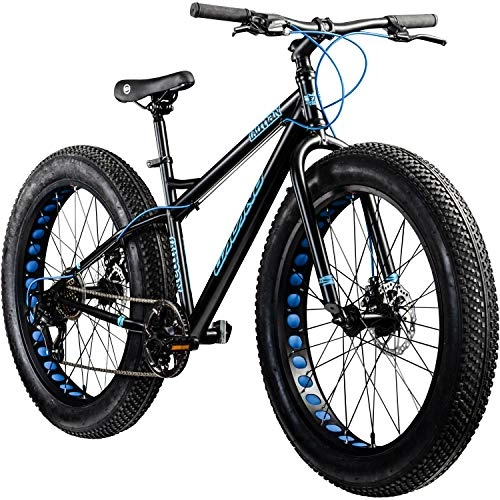 Fat Tire Mountainbike : Galano 26 Zoll Fatbike Fatman Mountainbike MTB Hardtail 4.0 fette Reifen Fahrrad (schwarz / blau)