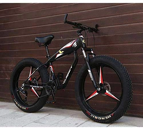 Fat Tire Mountainbike : Hochwertiges langlebiges Fahrrad 26-Zoll-Rder Fahrrad Mountainbike for Erwachsene, Fat Tire Hardtail MBT Bike, High-carbon Stahlrahmen, Doppelscheibenbremse Aluminiumrahmen mit Scheibenbremsen