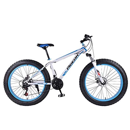 Fat Tire Mountainbike : JLRTY Mountainbike Fahrrad 26" 24 Geschwindigkeiten for Erwachsene Teens Bike Leichte Aluminium Rahmen Scheibenbremse Vorderachsfederung (Color : White)