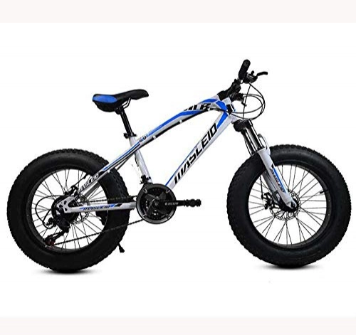 Fat Tire Mountainbike : LJLYL Fat Tire Mountainbike-Fahrrad für Kinder und Jugendliche, 20-Zoll-Räder MBT Bikes Rahmen aus Kohlenstoffstahl, stoßdämpfende Vorderradgabel und Doppelscheibenbremse, B